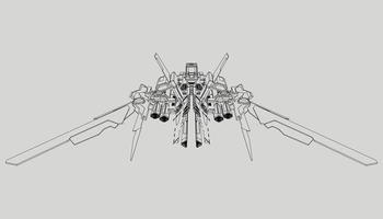 lineart de la nave espacial vector