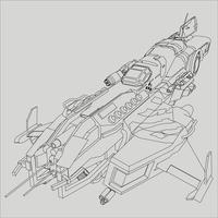 lineart de la nave espacial vector