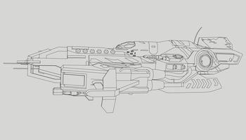 lineart de la nave espacial vector