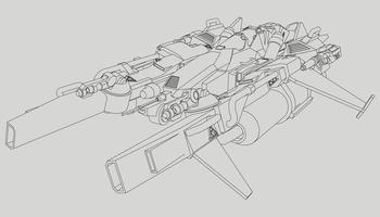 lineart de la nave espacial vector