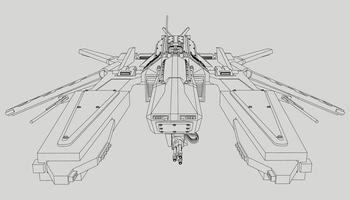 lineart de la nave espacial vector