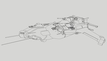 lineart de la nave espacial vector