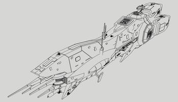 lineart de la nave espacial vector