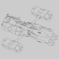 lineart de la nave espacial vector