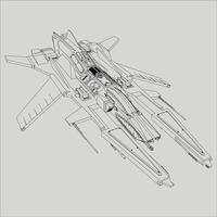 lineart de la nave espacial vector