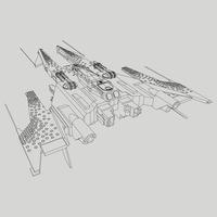 lineart de la nave espacial vector