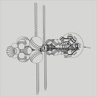 lineart de la nave espacial vector