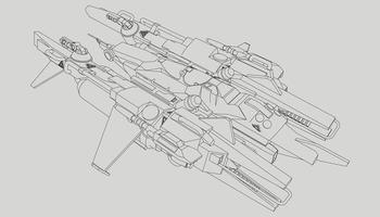 lineart de la nave espacial vector