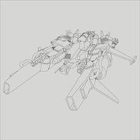 lineart de la nave espacial vector