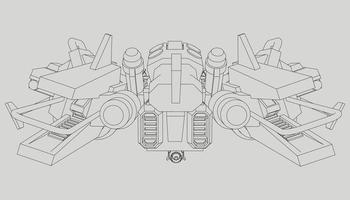 lineart from the spaceship vector