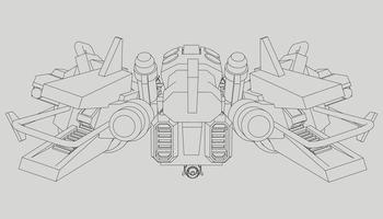 lineart de la nave espacial vector