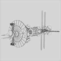 lineart de la nave espacial vector