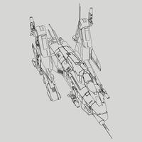 lineart de la nave espacial vector