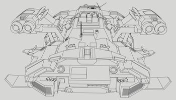 lineart de la nave espacial vector