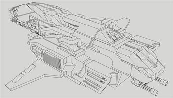 lineart de la nave espacial vector