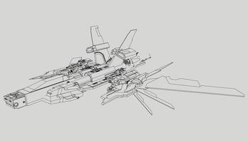 lineart de la nave espacial vector