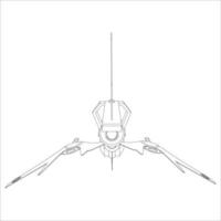 lineart de la nave espacial vector