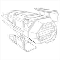 lineart de la nave espacial vector