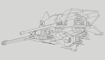 lineart de la nave espacial vector