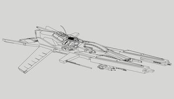 lineart de la nave espacial vector