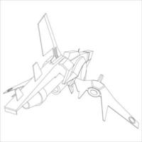 lineart de la nave espacial vector