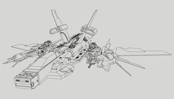 lineart de la nave espacial vector