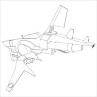 lineart de la nave espacial vector