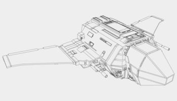 lineart de la nave espacial vector