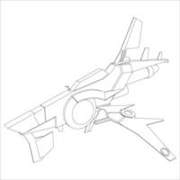 lineart de la nave espacial vector