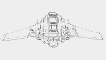 lineart de la nave espacial vector