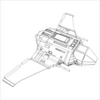 lineart de la nave espacial vector