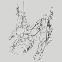 lineart de la nave espacial vector