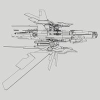 lineart de la nave espacial vector