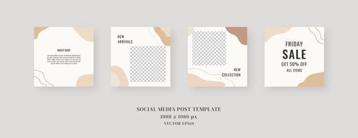 Social media template. Trendy editable social media post template. Mockup isolated. Template design. Vector illustration.