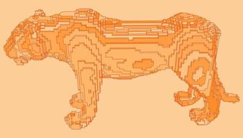 voxel design of a tiger vector