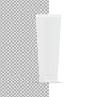maqueta de tubo cosmético de plástico. envase cosmético de plástico. vector de maqueta aislado. diseño de plantilla. ilustración vectorial realista.