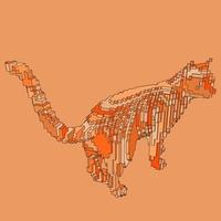 voxel design of a cat vector