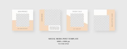 Social media template. Trendy editable social media post template. Mockup isolated. Template design. Vector illustration.