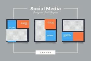 Modern square social media post template vector