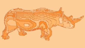 voxel design of a rhino vector