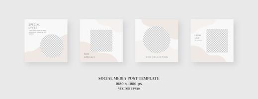 Social media template. Trendy editable social media post template. Mockup isolated. Template design. Vector illustration.