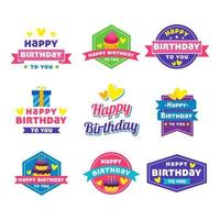 happy birthday stickers 2065715 vector art at vecteezy