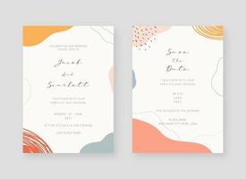 Invitation card template. Set of wedding invitation card template design. Vector decorative design background.