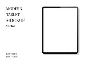 Tablet mockup vector. Modern tablet with empty screen. Realistic tablet computer isolated on white background. vector