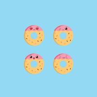 donuts cute character vector