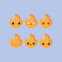 flame cute character vector