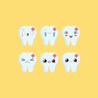 teeth character emoticon vector