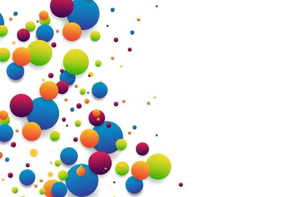 Abstract colorful striped balls connection isolated on white background for banner, cover, brochure. Vector illustration
