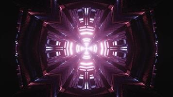 3D Cross-Shaped Tunnel with Pink Light video