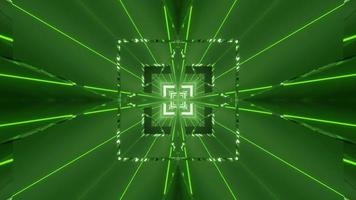 3D dynamische groene vierkante tunnel video